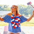 thumbnail image 4 of Topboutique 24 Pcs Red White and Blue Flower Leis Patriotic Leis 4th of July Decorations Garlands Hawaiian Luau Flower Necklaces Bulk for Memorial Day, Independence Day Decorations Party Favors, 4 of 7