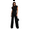 Black, variant on Women'S Round Neck Pleated Sleeveless Casual Suit,Sleeveless Crewneck Vest Wide Leg Pantsuit Business Sets with Pocket Black S