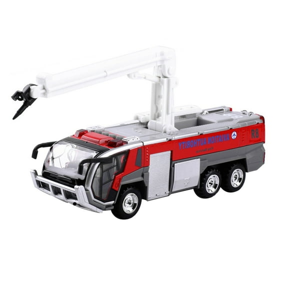 ARCADORA 1:50 Alloy Pull Back Airport Fire Truck Model for Collectors Elegant Retro Design, Perfect for Living Room Display