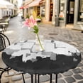 thumbnail image 6 of Black White Round Tablecloth for 45-54 Inch Tables,Fitted Table Cover with Elastic Edge,Abstract Graffiti Paint Country Retro Tribal Waterproof Outdoor Table Cloth Protector for Patio Garden Dinner, 6 of 9