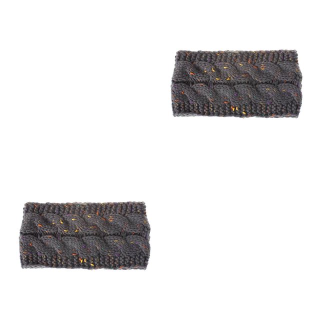 Diadema de invierno Qarigey para mujer calentadores de orejas de ganchillo hilo gris oscuro 2Conjunto