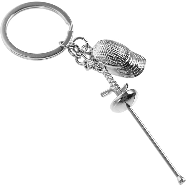 MOVTOTOP Metal Keychain Fencing Keychain Sports Keychain Hanging Keychain Souvenir for Fencing Sport Fans