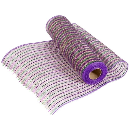 Way To Celebrate Mardi Gras Mardi Gras 10.5 inch Mesh Display, Pinstripe