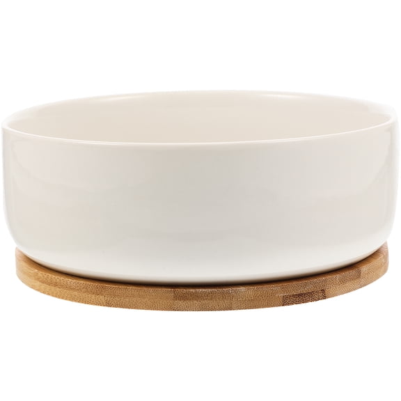 UPGRATOR Ceramic Succulent Pot with Tray White for Home Office Decoration 1Set 6.4X6.4X2.2In