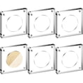 thumbnail image 1 of 2 Pack Challenge Coin Display Holder Case Square Shape Acrylic Coin Display Frame for Collectors Military Challenge Coin Antique Coin (2 Inch), 1 of 7