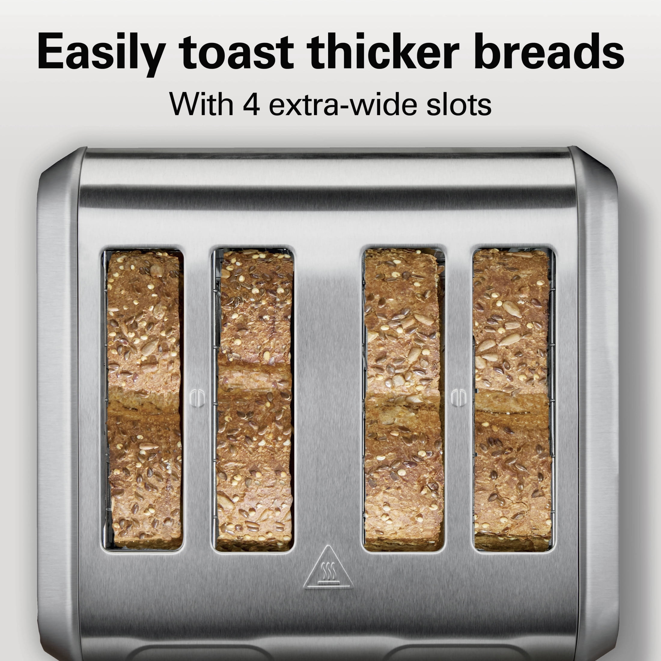 Hamilton Beach 4-Slice Toaster with Extra-Wide Slots, Toast Boost & Removable Crumb Tray, Stainless Steel