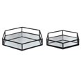 thumbnail image 2 of Kate and Laurel Felicia Nesting Metal Mirrored Decorative Trays, 2 Piece, Black, 2 of 4