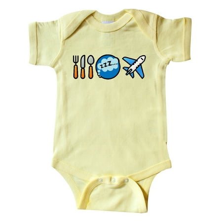 

Inktastic Airplane Eat Sleep Fly Gift Baby Boy or Baby Girl Bodysuit
