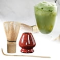 thumbnail image 3 of Abbracc 3Pcs Ceramic Matcha Ceremony Set Matcha Whisk Set Handmade Handcrafted Japanese red, 3 of 6
