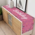 thumbnail image 4 of Pink Birthday Table Runner - 60 Inch Long, Kitchen Dining Table Runner Dresser Scarves, Colorful Confetti Ribbons Polka Dots Classroom Farmhouse Decor for Coffee Tables Wedding Party Banquet, 4 of 8