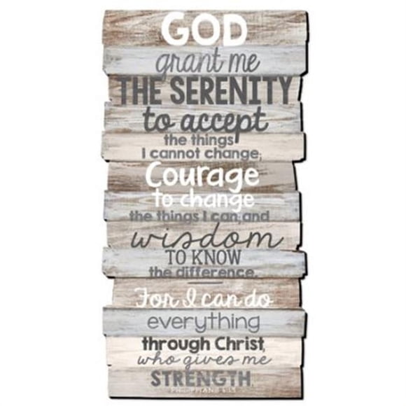 Phare Produits Chrétiens Serenity Prière Palette Rustique Empilée 8.5 x 16.5 Plaque en Bois