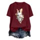 thumbnail image 5 of Tops de Cuello Alto para las Mujeres Amante Impreso Camiseta Cuello Redondo Manga Corta, Poliéster Spandex, 5 of 7