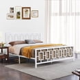 thumbnail image 1 of King Size Metal Platform Bed Frame with Victorian Wrought Iron Design, Headboard and Footboard, Under Bed Storage, No Box Spring Required, Noise-Free, White, 1 of 5