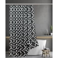 thumbnail image 3 of Extra Long Textured Fabric Shower Curtains 72" Width by 84" Length, Black Morocco Pearl Printed Bathroom Curtains Machine Washable, 3 of 6