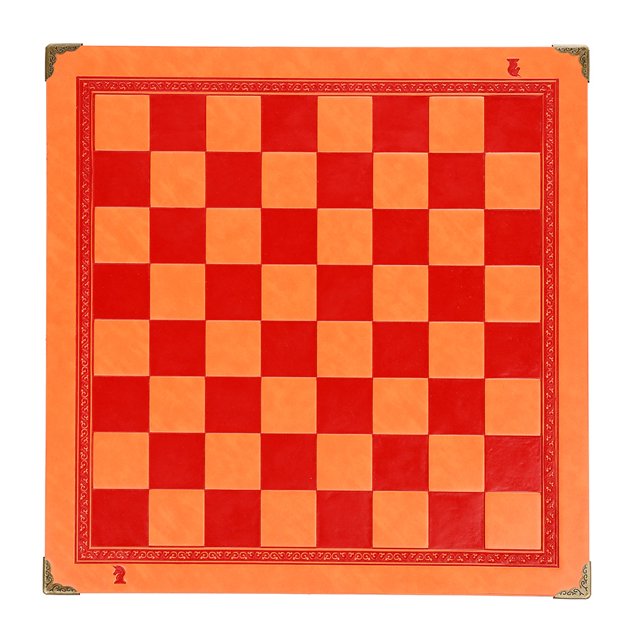Tablero de ajedrez de 9 colores, diseño único en relieve, juego de mesa de cuero, juguete universal portátil con esquina protectora de metal