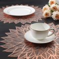 thumbnail image 5 of Dining Table Set Of 6 Rose Gold Placemats, Round Hollow Out Floral Dining Table Placemats Pressed Vi, 5 of 5