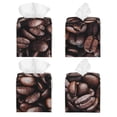 thumbnail image 2 of Naloa Coffee Bean Tissue Box CoverLeather Tissue Holder Square Facial Tissue Case Facial Paper Organizer Dispenser for Bathroom, Vanity Countertop, Tabletop, Car, 2 of 8