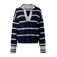 thumbnail image 4 of Siilsaa Sweaters for Women Trendy Crewneck Long Sleeve 2024 Fall Oversized Side Slit Ribbed Knit Pullover Sweaters Top Cozy Outfits Black,L, 4 of 5