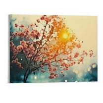 Shiartex Canvas Wall Art Picture 20x16in for Living Room Bedroom Decor Sunrise Plum Flower 20x16in