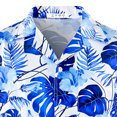 thumbnail image 4 of Camisas De Para Hombre Camisas hawaianas para hombres Camisas florales de manga corta de ajuste regular para hombres (Blue, XL), 4 of 6