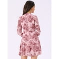 thumbnail image 4 of DARING DIVA Layered Tiered Semi Sheer Chiffon Mini Dress XS Pink Floral, 4 of 7