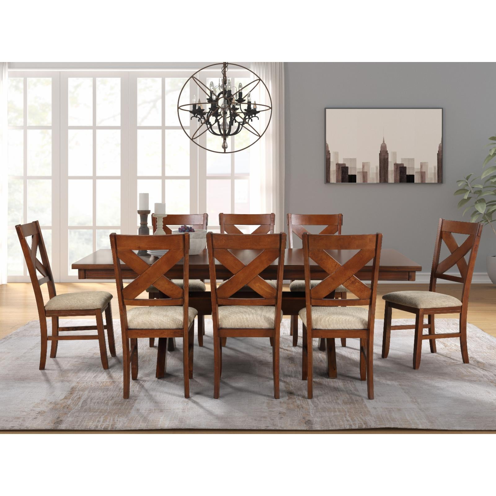 Karven solid wood dining set with table chairs and deals