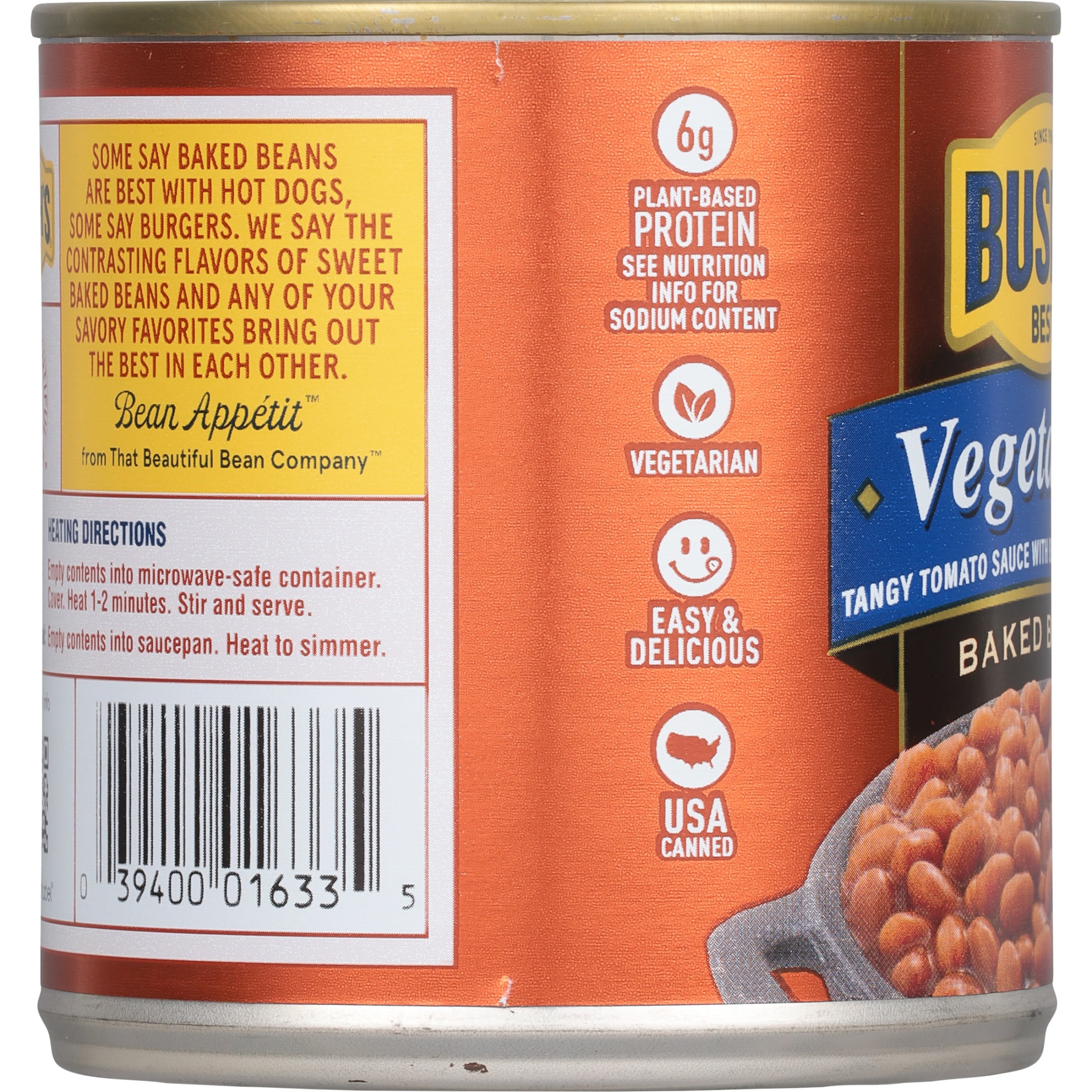 (12 pack) Bush's Vegetarian Baked Beans, Canned Beans, 16 oz Can