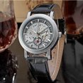 thumbnail image 2 of GANADOR Hollow-out mecánico automático de la PU correa de cuero reloj de pulsera (Negro + Negro), 2 of 2