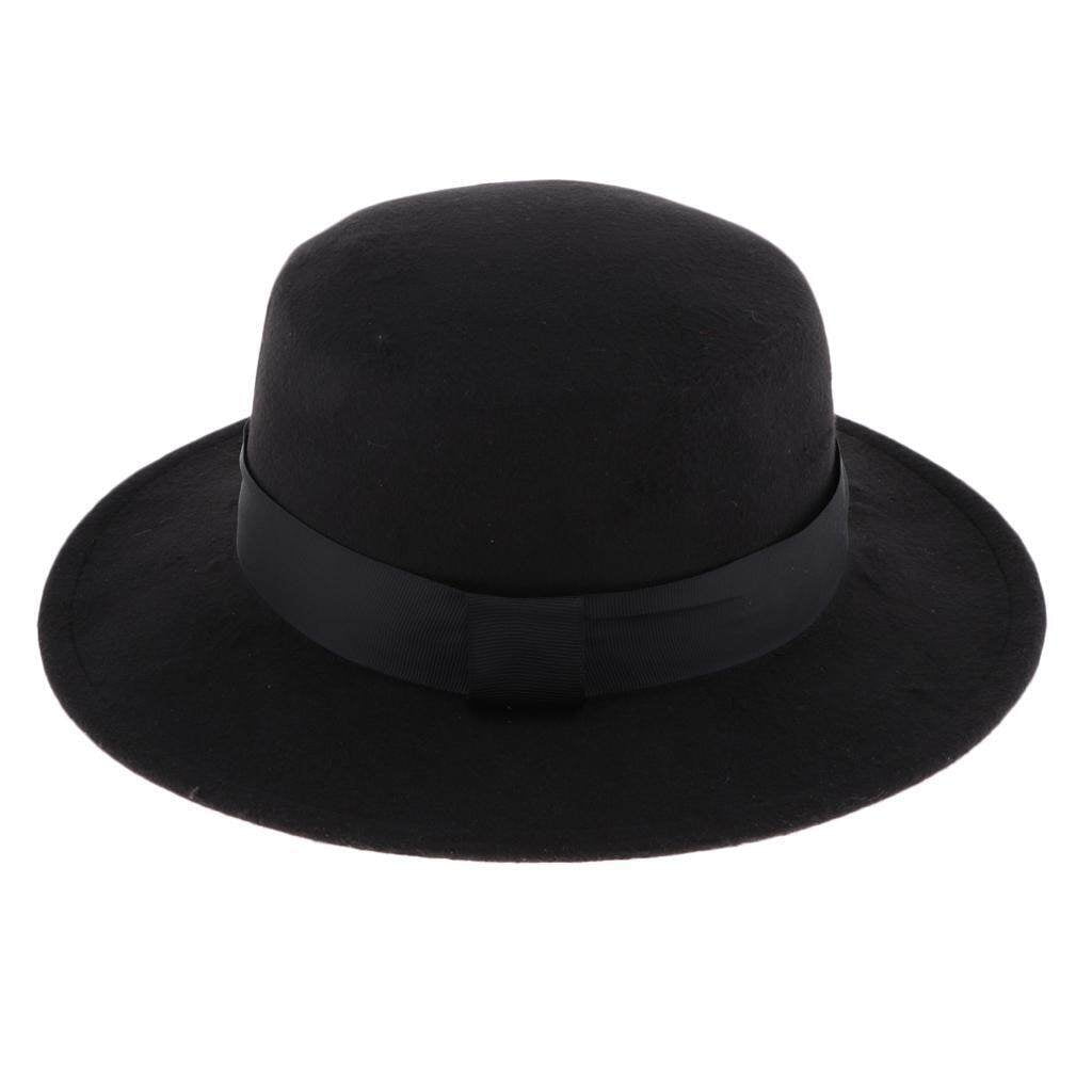 Vintage Fedora Hat Flat Top Jazz Hat Men Party Trilby Cap Men Trilby Hat Round Cap Black Walmart