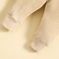 thumbnail image 4 of Gibobby Conjunto de ropa para bebé y niño Manga Larga Sólido Acanalado Mono Pantalones Trajes(Beige,3-6 Meses), 4 of 5