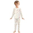 thumbnail image 6 of FORMRS Long Sleeve Top and Pants Pajama Set for Niños 2-Piece Sleepwear, Sizes 18M-8Y, Small Floral Pattern, 6 of 6