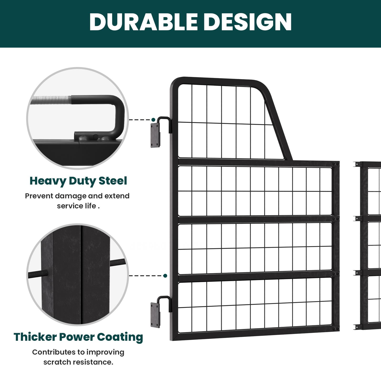 Double-Layer Horse Stall Gates Metal,  Heavy Horse Stall Guard,  Outdoor Animal Containment,  48in × 32in	 Size (0.8in Thickness),  Two-Way Inward/Outward Opening