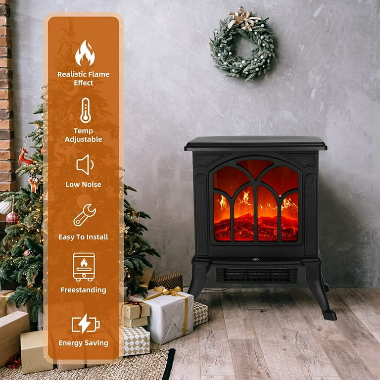 Vebreda Portable Electric Fireplace Stove Heater 18 Freestanding Fireplace  Heater Electric Fireplace Infrared Heater, 1500W - Walmart.com