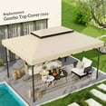 thumbnail image 2 of Outsunny 13'x10' Double Roof Gazebo Replacement Canopy Top Cover Cream, 2 of 10