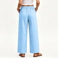 thumbnail image 4 of Maplenight Womens Plaid Pants Wide Leg Elastic High Waist Pleated Casual Pants Summer Vacation Office Trousers with Pockets, 4 of 6