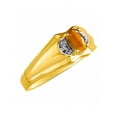 thumbnail image 3 of RYLOS Mens Rings 14K Yellow Gold Classic Design 7X5MM Oval Gemstone & Diamond  Tiger Eye November Birthstone Ring Size 8, 3 of 7
