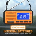 thumbnail image 3 of FosPower Radio meteorológica de emergencia (modelo D8) NOAA/AM/FM con banco de energía portátil de 37000 mWh, carga USB/solar/manivela, alarma SOS y linterna para emergencias en interiores y exteriore, 3 of 5