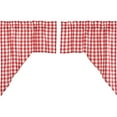 thumbnail image 5 of VHC Brands Annie Buffalo Check Cotton Farmhouse Kitchen Curtains Rod Pocket Hanging Loops Swag Pair, 36x36x16, Red, 5 of 8