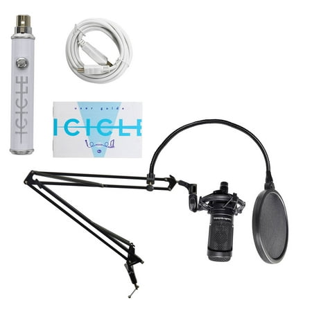 Audio Technica AT2050 Podcast Podcasting Microphone+Boom+Shockmount+Pop Filter