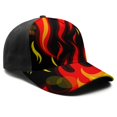 thumbnail image 3 of Adjustable Baseball Cap, Spliced Print Trucker Hat for Men & Women, Breathable Cotton Blend, Flame, 3 of 3