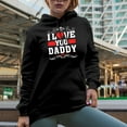 thumbnail image 2 of I Love You Daddy, Father's Day, Black Hooded Sweatshirt or Hoodie, Small, 2 of 5
