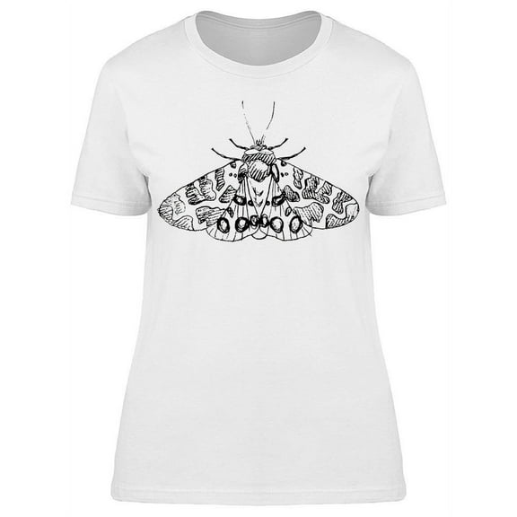 Cool Garden Tiger Moth Sketch T-Shirt Women -Image by Shutterstock, Female Medium