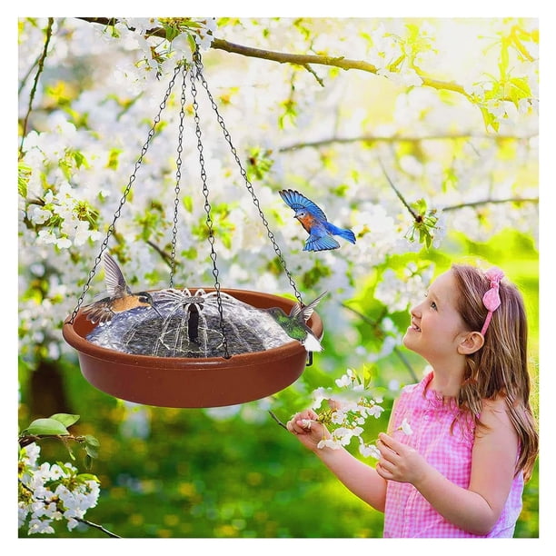 Baños para pájaros para exteriores: fuentes solares para baño de pájaros, cuenco para baño de pájaros con bomba de fuente solar, comedero para pájaros con energía solar