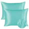 thumbnail image 2 of Parkdale 2-Pack Silky Soft Satin Pillow Cases with Hidden Zipper (King, Aqua), 2 of 4