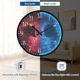 thumbnail image 5 of Voice Activated Clock with Glow Light 12 Inch Large Silent Wall Clock Battery Operated for Home Decor Wolf and Planet, 5 of 8