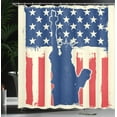 thumbnail image 4 of Ambesonne 4th of July Shower Curtain, Grunge Flag Design, 69"Wx75"L, Vermilion Navy Blue, 4 of 5