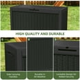 thumbnail image 3 of Uforic 60 Gallon Outdoor Resin Deck Box,Weatherproof&Lockable Rattan Storage Box for Garden Patio, Black, 3 of 8