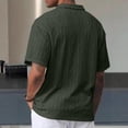 thumbnail image 5 of Men's Polo Shirt Knit Textured Stretchy Casual Short Sleeve Collared Button Split Loose Fit Summer Golf Shirts,L, 5 of 5