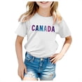 thumbnail image 1 of Ketyyh-chn99 T-Shirt à Manches Courtes pour Filles T-Shirt à Manches Courtes pour Tout-Petites T-Shirt d'Été à Col Rond Coupe Décontractée Chandails de Base pour 3-4 Ans, Blanc, 1 of 5