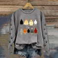 thumbnail image 2 of Rinsvye Femmes Décontracté Manches Longues Cadeau Femmes Chandails en Molleton Col Rond Manches Longues Poche Colorée Imprimé Graphique Poulet Chandail Décontracté Coton Col Rond Chandails en Molleton Haut Blouse, 2 of 4